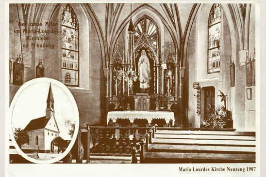 Der neue Altar im Maria-Lourdes Kirchlein, 1907